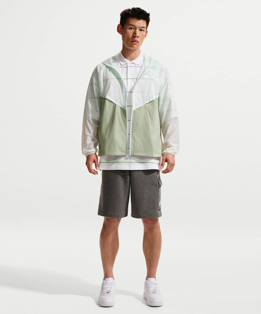 Nike Неутепленная куртка Windrunner на молнии с защитой от УФ-лучей M - Бледно-зеленый:Нефритовый горизонт:Белый / Io9628-394