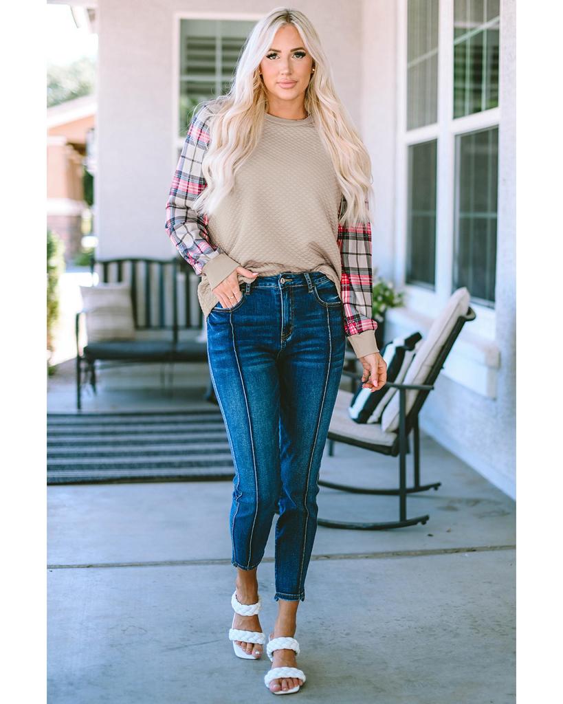 Azura Exchange Толстовка с рукавами реглан в клетку