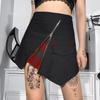 Женская готическая панк черная юбка Harajuku с высокой талией на молнии мини-юбки уличная одежда