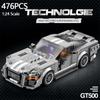 476 шт. строительные блоки для спортивных автомобилей, городская скорость, классический автомобиль-чемпион, серия 1:24 масштабная модель для детского творчества 