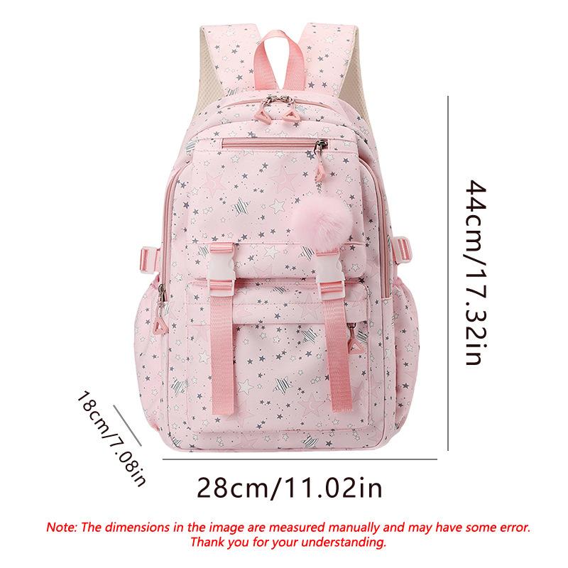 Light Stylish Printed School Backpack for Students, Spacious Cartoon Campus & Commute Shoulder Bag
