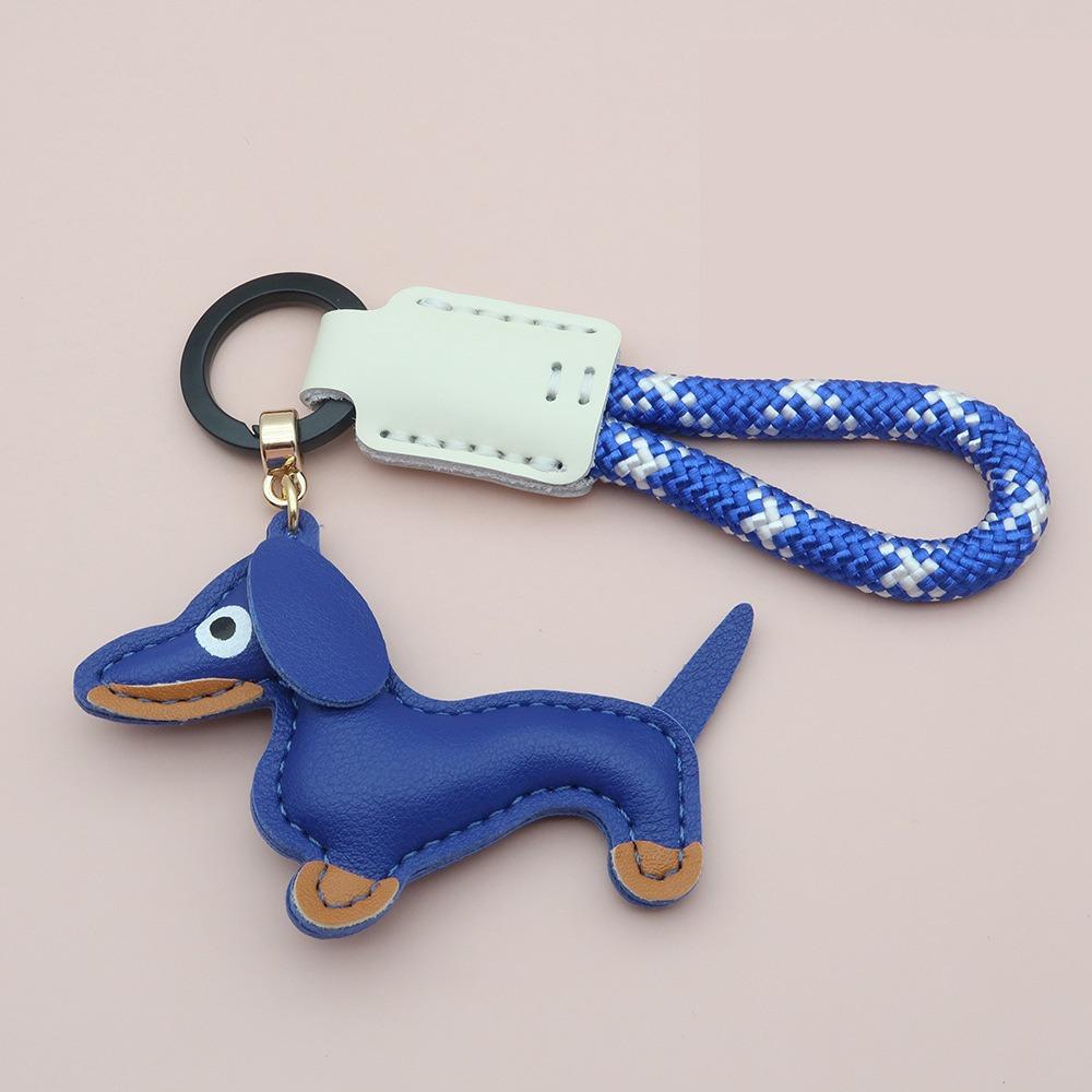 Модный брелок для ключей в виде таксы, мультяшный щенок, сумка, подвеска из искусственной кожи, вешалка, украшение для сумки