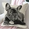 Throw Pillowcase with Hidden Zipper Wear Resistant Washable Non-Fading Animal Dog Print Cushion Cover Pillowslip