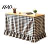 Wrinkle Resistant Table Cloth Gingham Ruffled Skirt, Cottagecore Teacher Desk Skirt for Classroom, ClassroomDesk Plaid Tablecloth Birthday Wedding