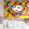 Bobo Print Tapestry, Backdrop, Easy Setup, Ideal for Bedroom, Office & Living Room, with Aesthetic Wall Hanging Decor.
