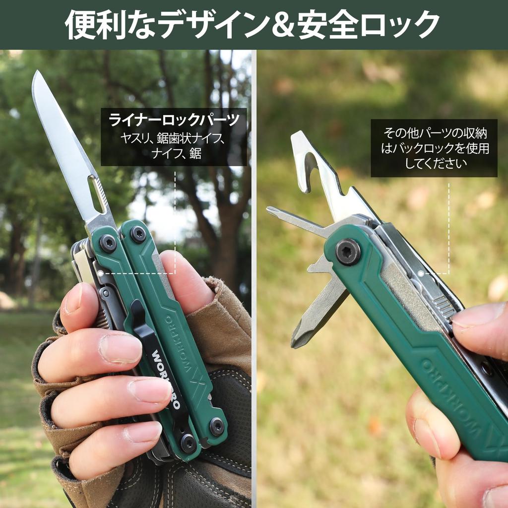 WORKPRO Multifunctional Pliers Outdoor Multi Tool Multi Pliers Folding Pliers Pliers Wire Cutter Saw File Driver Can Opener Locking Function Pouch