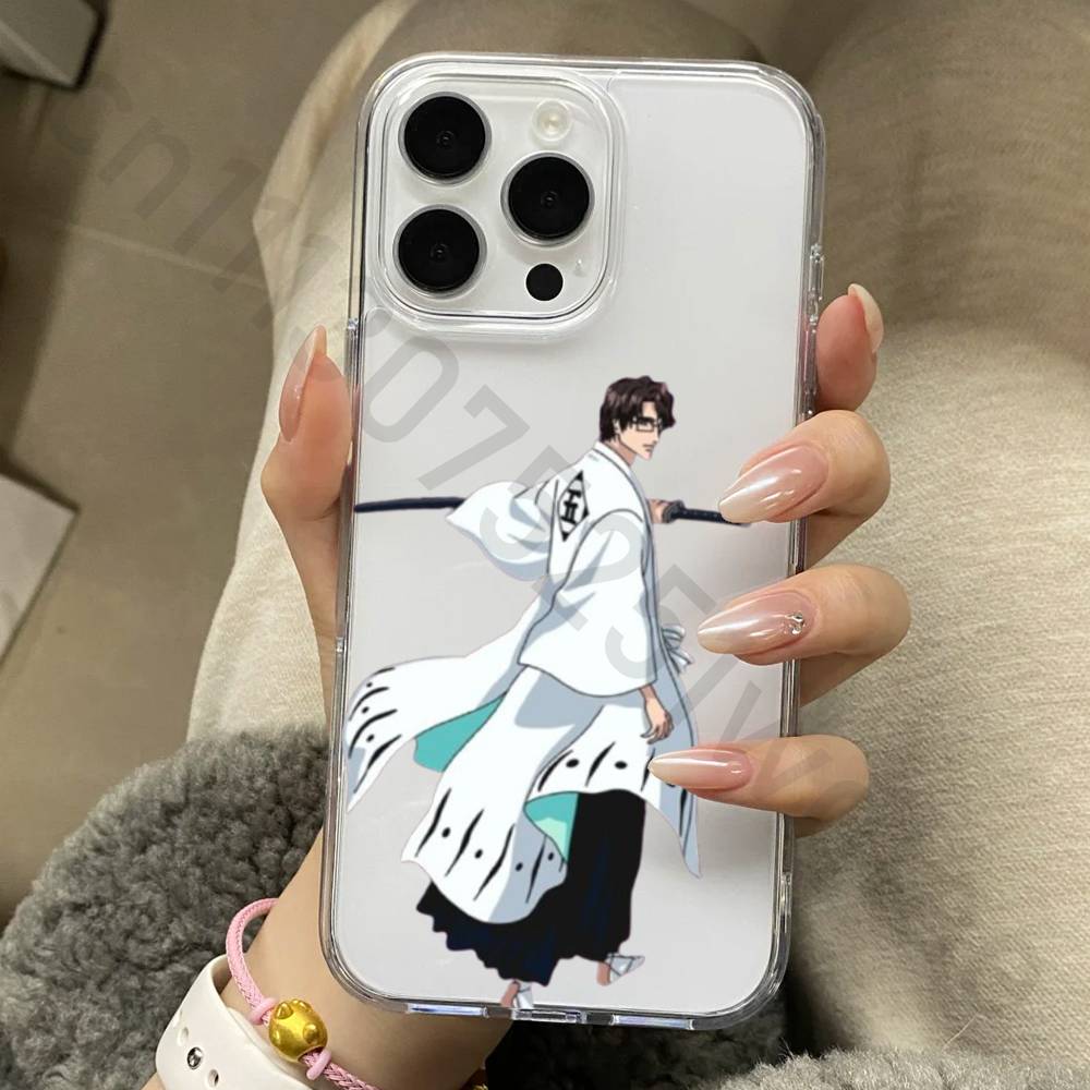 Anime A-Aizen S-Sousuke Phone Case for iPhone 17 16 15 14 13 12 11 Pro Max Plus Air Mini 16E ProMax Transparent Case