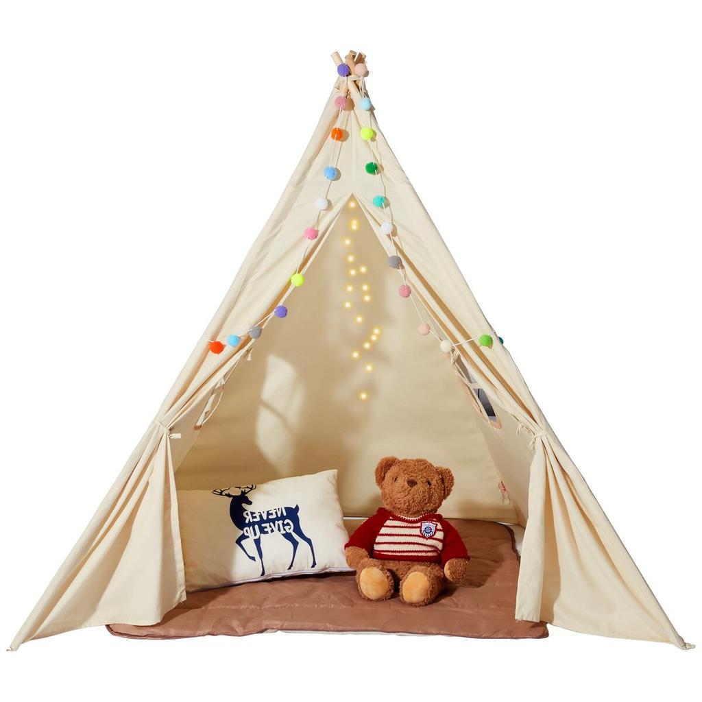 Kids Play Tent Teepee Tent for 1-5 Years Old Toddler Tent with Mat Balls