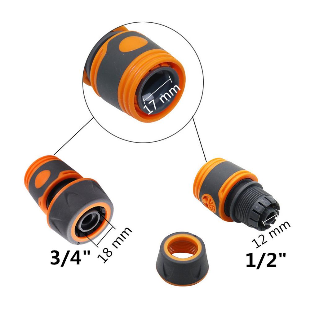 Быстросъемное колено 180° для труб 1/2" 3/4" с быстрым отсоединением, фитинг для полива сада, сельского хозяйства, теплиц, мойки автомобилей
