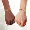 205pcs 7mm DIY smiling face bead loose beads acrylic random patterns and colors for accessories, for making bracelets, necklaces
