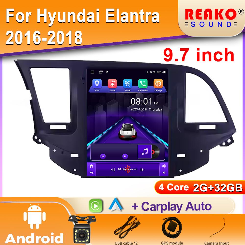 9,7 дюйма для Hyundai Elantra 2016-2018 автомобильное радио Android Auto GPS навигация мультимедийный плеер видеовыход 5G WIFI 2din DVD