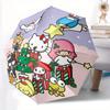 1pc Merry Christmas Hello Kitty and Friends Automatic Opening and Closing Umbrella, Lightweight 3-Fold, With Cute Cartoon Characters, Suitable for Hom
