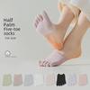 Women's Spring/Summer Non-Slip Half-Palm Five-Finger Boat Socks - Invisible, Thin, Split-Toe Design for High Heels.