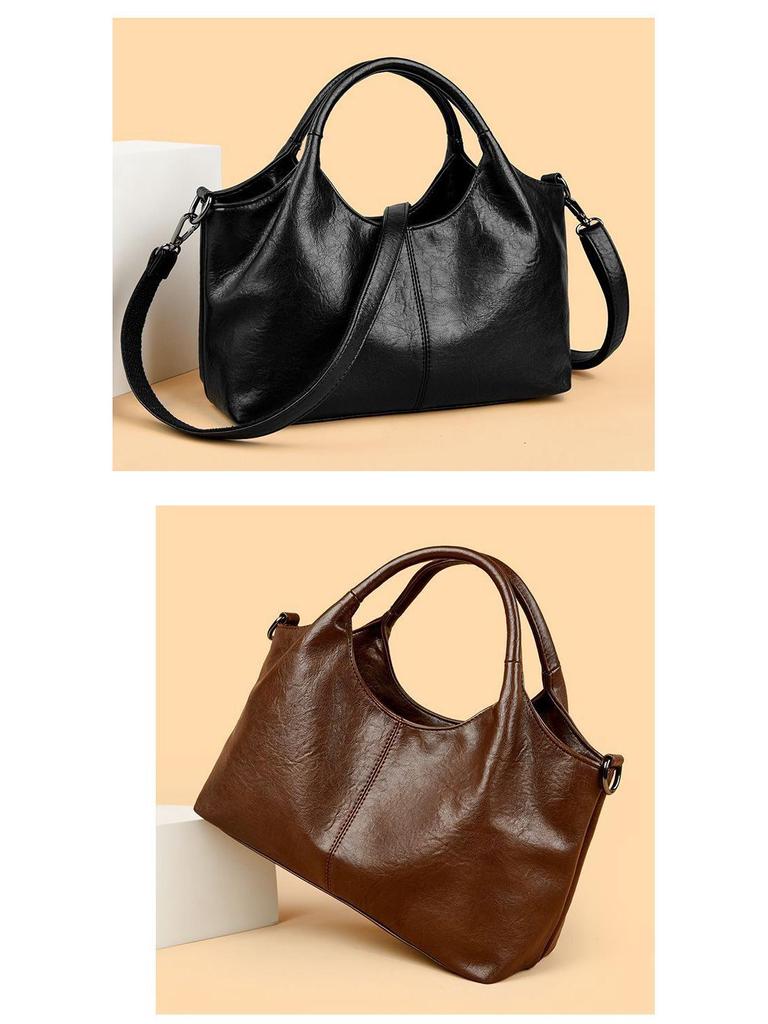 Женская большая модная сумка из натуральной кожи, универсальная сумка через плечо и кроссбоди, мягкая кожа для женщин среднего возраста, новый стиль.