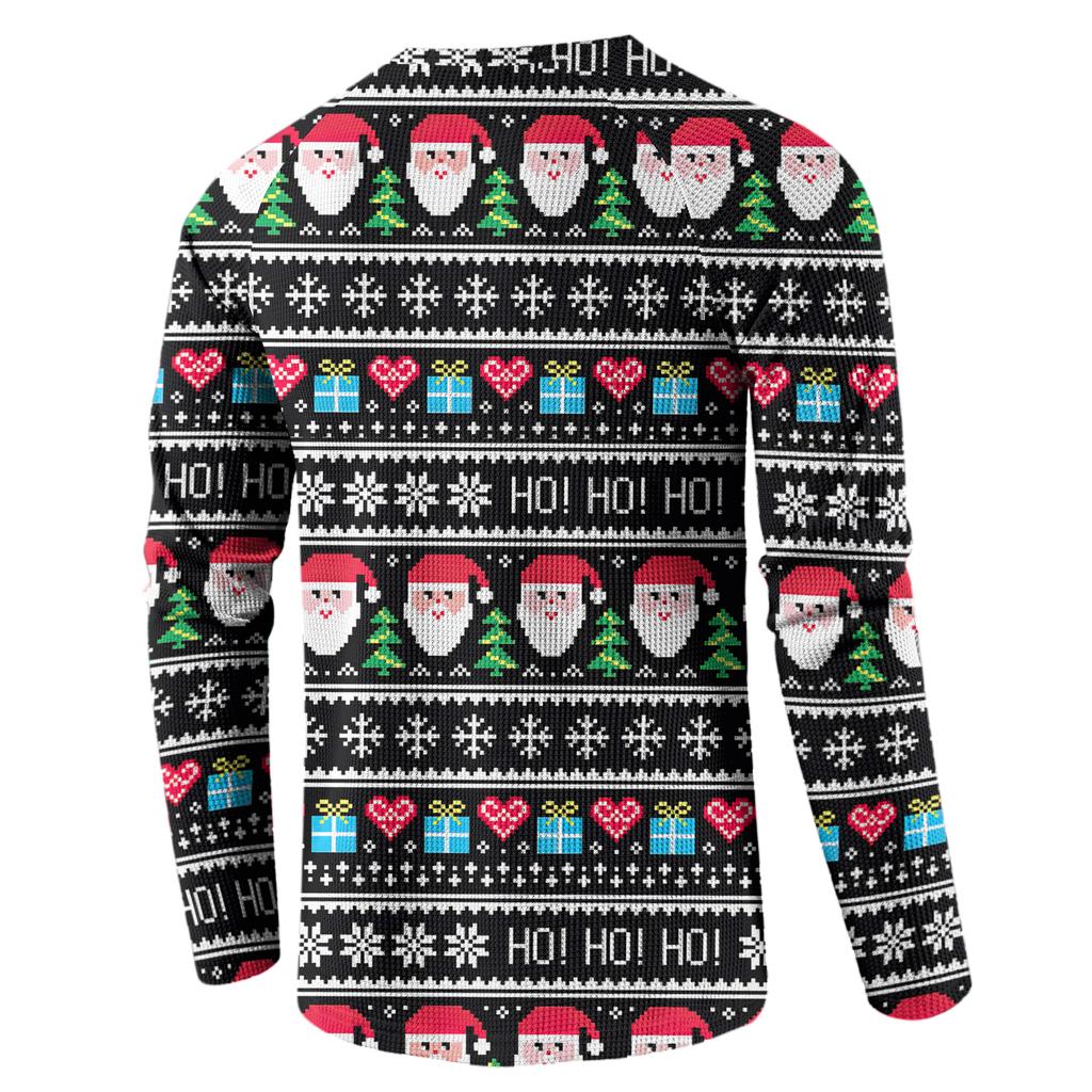 Мужской свободный повседневный топ с длинным рукавом и воротником на пуговицах