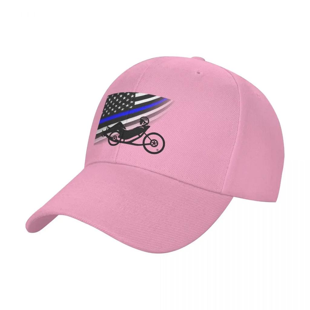 Recumbent Life Design - Patriotic Law EnforceUnisext 2 - Tadpole Guy Baseball Cap hiking hat Ball Cap Unisex Hats Women's