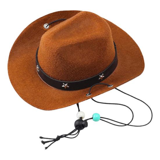 Western Cowboy Style Pet Headgear Star Decorated Eye-Catching Dog Cat Costume Accessory for Photos