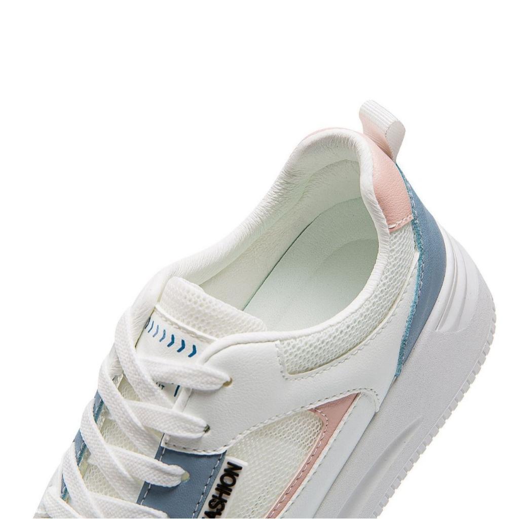 [Customized] 2025 Breathable Mesh Thin Casual Sports Shoes Versatile Thick-soled Student Board Shoes White Shoes Female Tide
