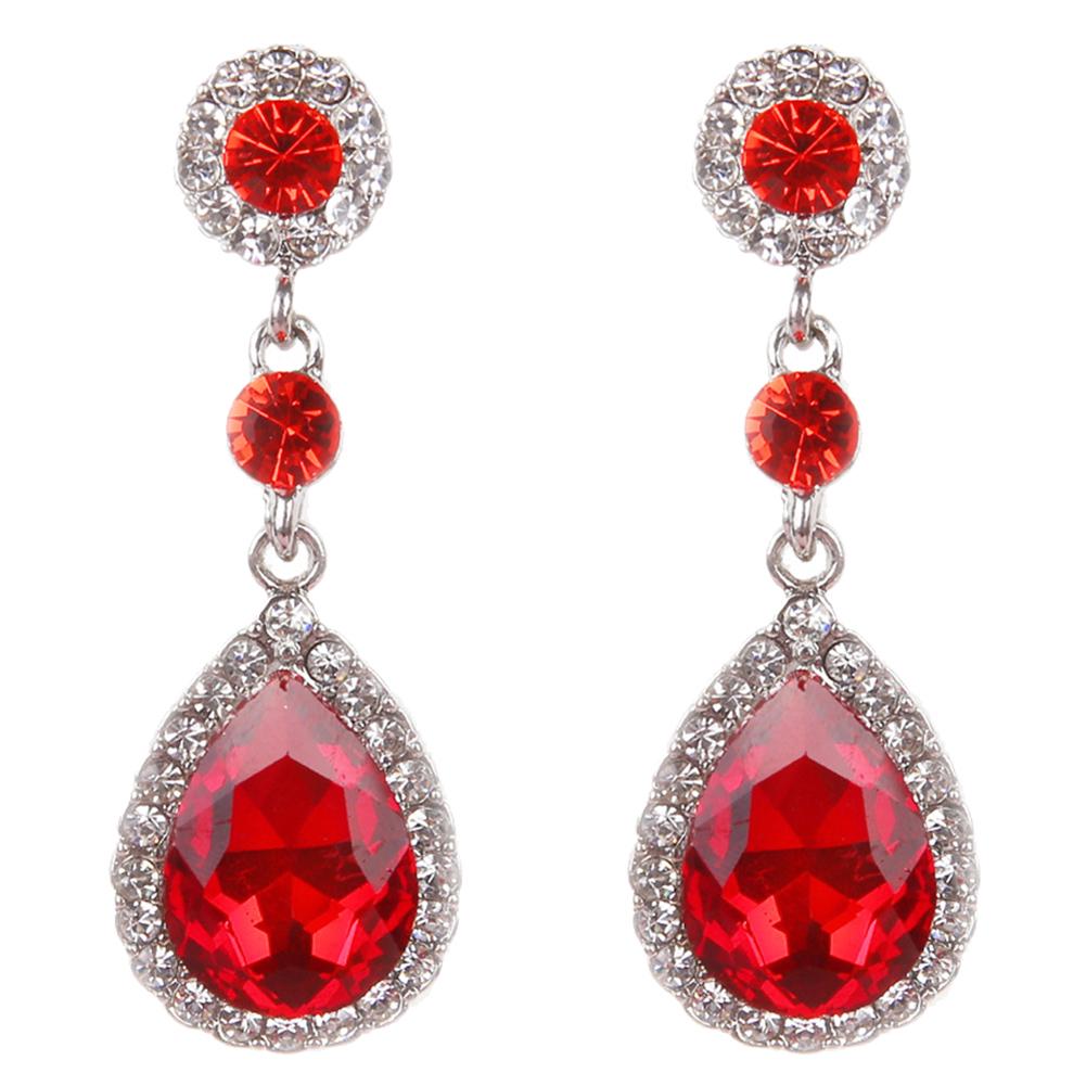 Длинные висячие серьги с горным хрусталём для торжественных мероприятий