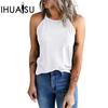 Summer Halters Vest Women Wear Solid Color Slim-fit Sleeveless Round Neck Blouse Women