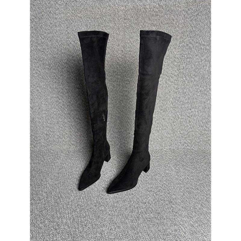 Legs Long Khaki Pointed Head High Heel Elastic Skinny Boots Over Knee Boots Skinny Leg Boots Over Knee