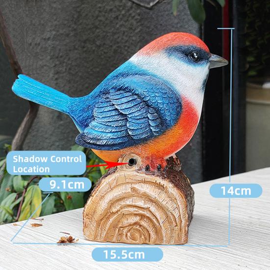 Птица-украшение со звуком птицы, срабатывающим от света, реалистичный вид, декоративная скульптура птицы для сада