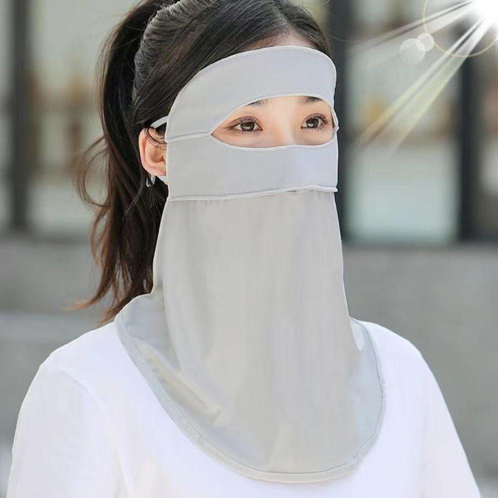 UV Protection Summer Breathable Mask Face Neck Shoulder Sunscreen Shawl for Women
