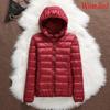 Women Casual Windproof Parka White Duck Down Jacket Coat Hooded Warm Autumn Winter