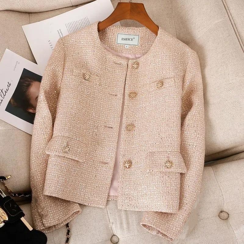 Xiaoxiangfeng jacket women's spring and autumn new high-end temperament socialite short slim casual tweed top