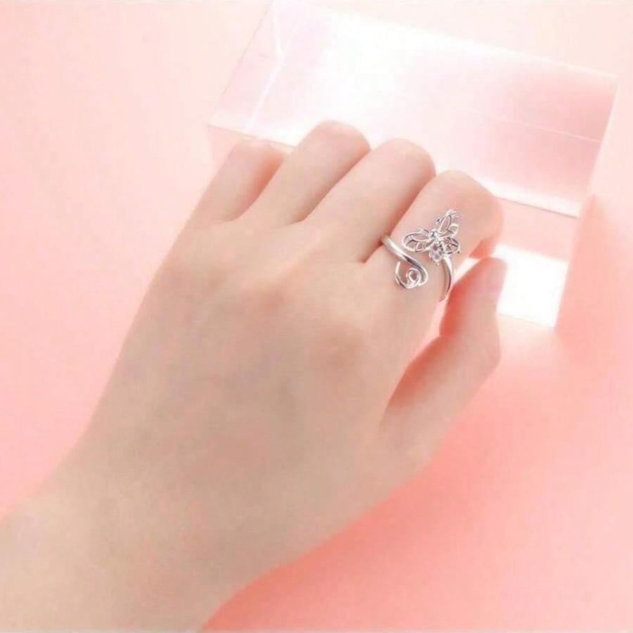 1pcs Lightweight, elegant, luxurious butterfly-shaped open ring Very suitable as an art deco jewelry for women's rings, couple's rings, Mother's Day