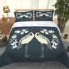 3D Animal White Crane Hd Bedding Set Queen Duvet Quilt Cover Pillow Case Bed Linen King Twin Full Double Single Bedroom
