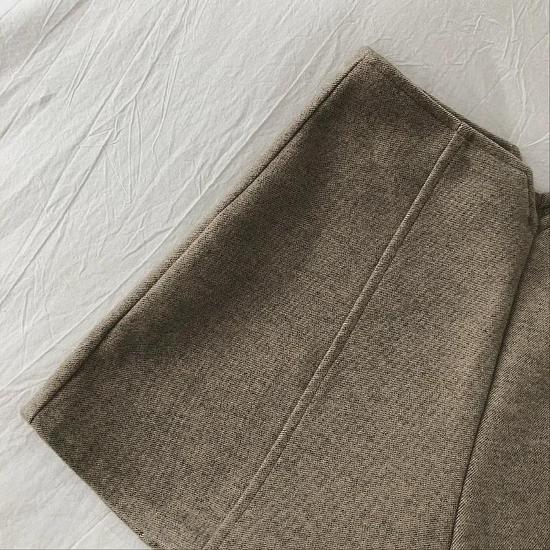 Женские шерстяные шорты А-силуэта с высокой талией: Осень/Зима 2023 Корейская облегающая повседневная одежда для активного отдыха