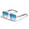 Квадратные мужские дизайнерские солнцезащитные очки Металлическая оправа Градиентные роскошные линзы Uv400 Прямоугольные очки-авиаторы для мужчин