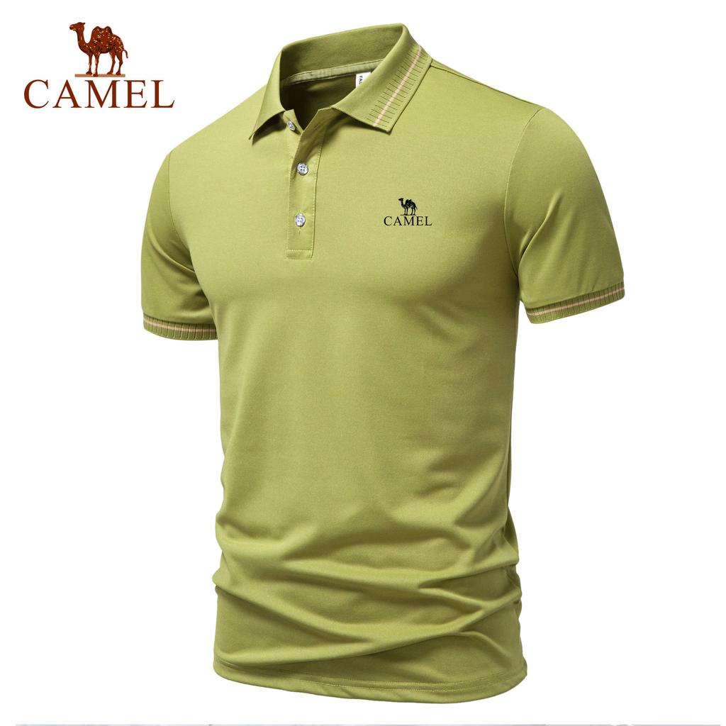 Camel 2025 Лето Новая спортивная повседневная футболка для гольфа с вышитыми лацканами, влагоотводящая и потоотводящая рубашка поло