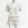 Summer Bohemian Elements Patterns Printed V Neck Short Sleeved T-Shirt And Shorts Set Women's and Men's T-shirt Shorts Set