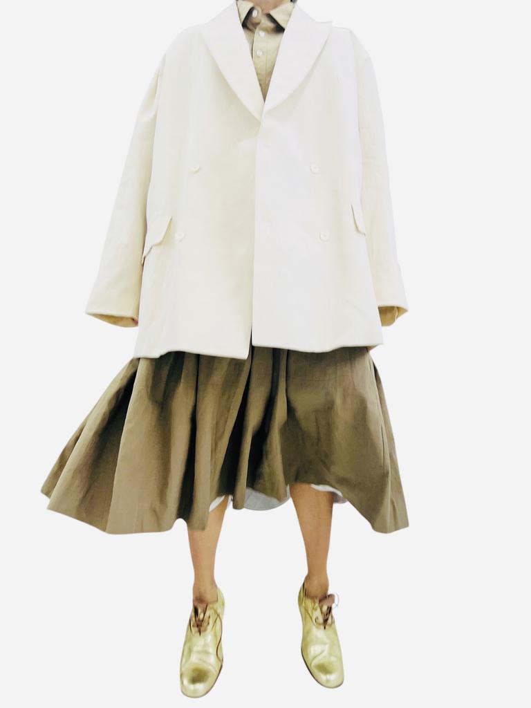 Lullakulla Bon Tuck Volume Skirt Pleated Skirt_Khaki