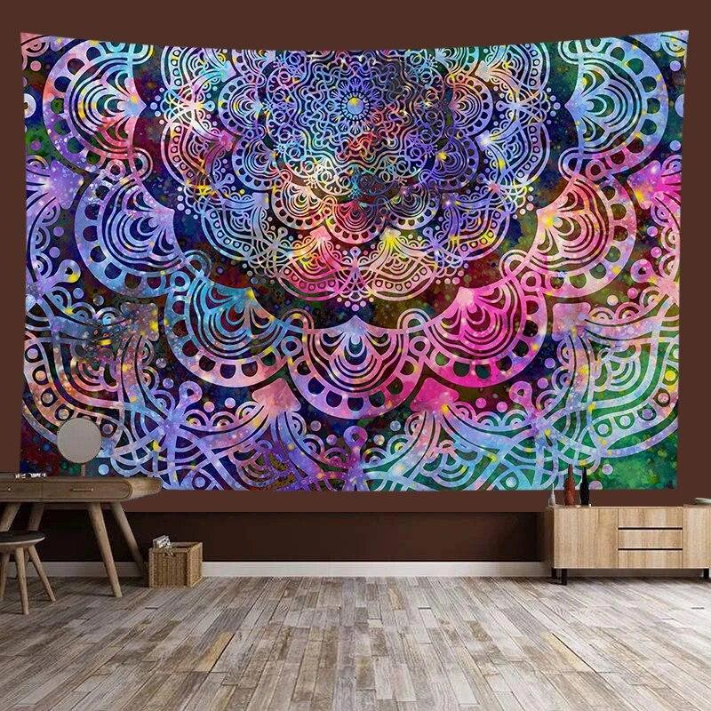 Mandala Floral Tapestry Bohemian Hippie Hanging Cloth Wall Art Decoration Background Cloth Room Living Room Home Decor