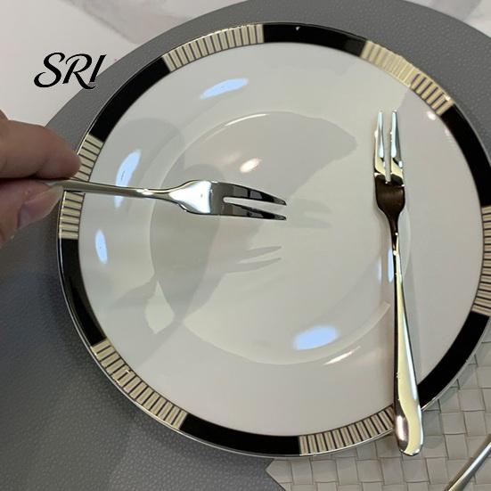 Food-grade 304 Stainless Steel Fork Fruit Double Tine 5.5 Inch Forks for Fruits Cakes Desserts Cake Snacks Rust-Resistant Food Grade Metal Party Hotel