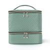 Portable Handheld Double-Layer Large-Capacity Nail Polish Storage Makeup Bag with Elevated Double Zipper