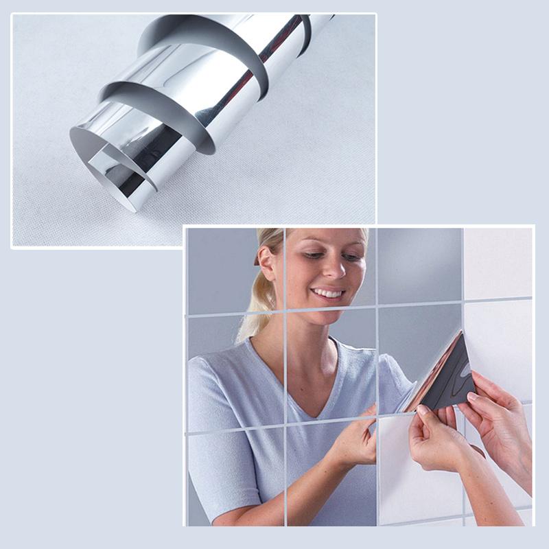 3 размера зеркальная наклейка на стену в рулоне самоклеящаяся наклейка для комнаты, пленка, декор для ванной комнаты