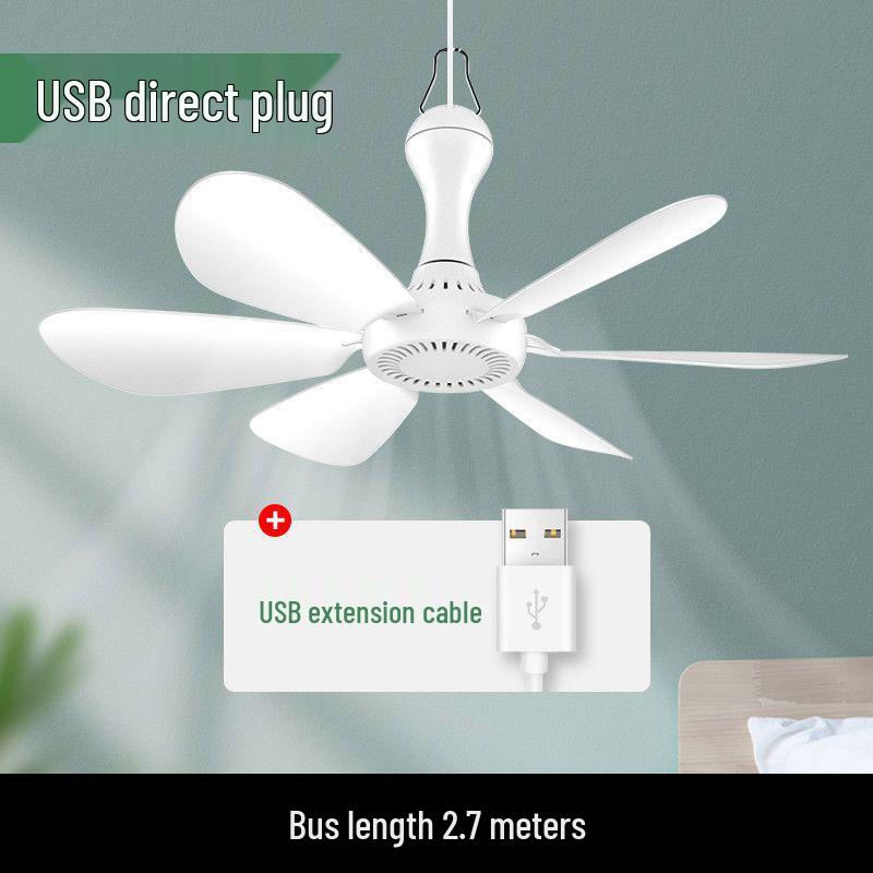 Бесшумный USB-подвесной вентилятор 5 В - Сильный поток воздуха для общежитий и строительных площадок