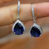 Simple Female Earrings 925 Sterling Silver Waterdrop Inlaid Cubic Zircon Earrings For Women Love Jewelry Girlfriend Gift Bijoux