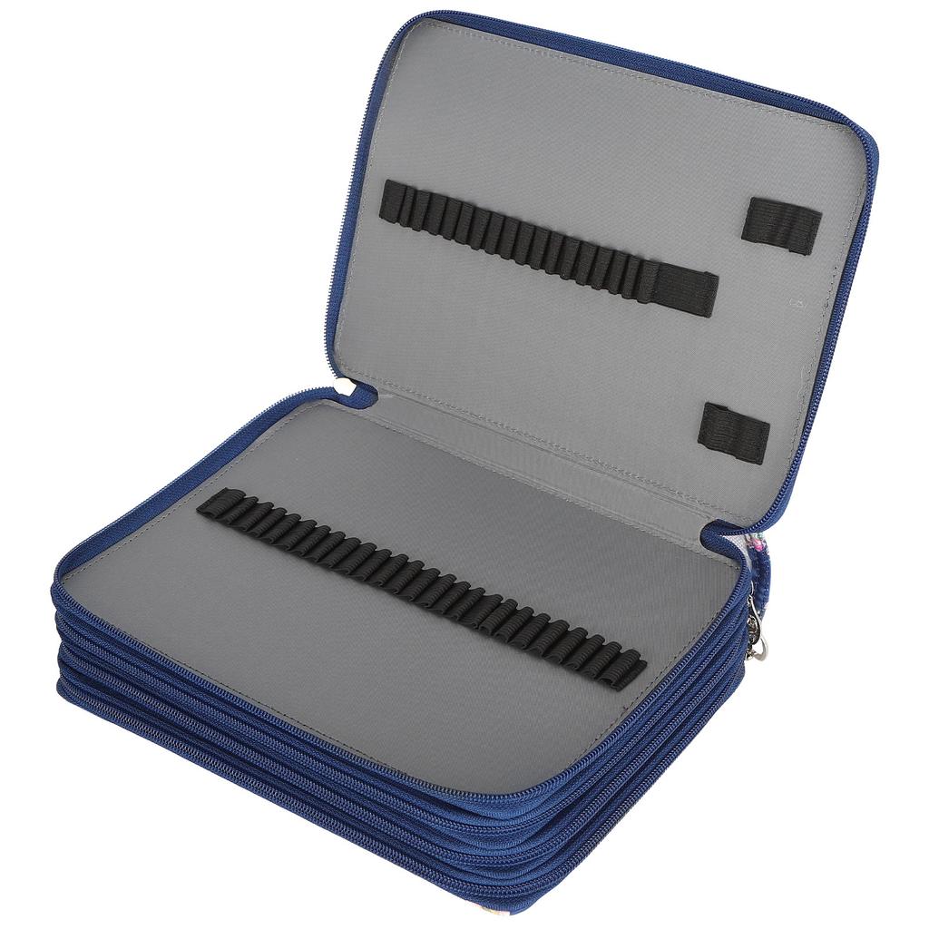 Пенал с 200 отделениями, 4-слойная молния с принтом розы, держатель для ручек, карман для хранения канцелярских принадлежностей