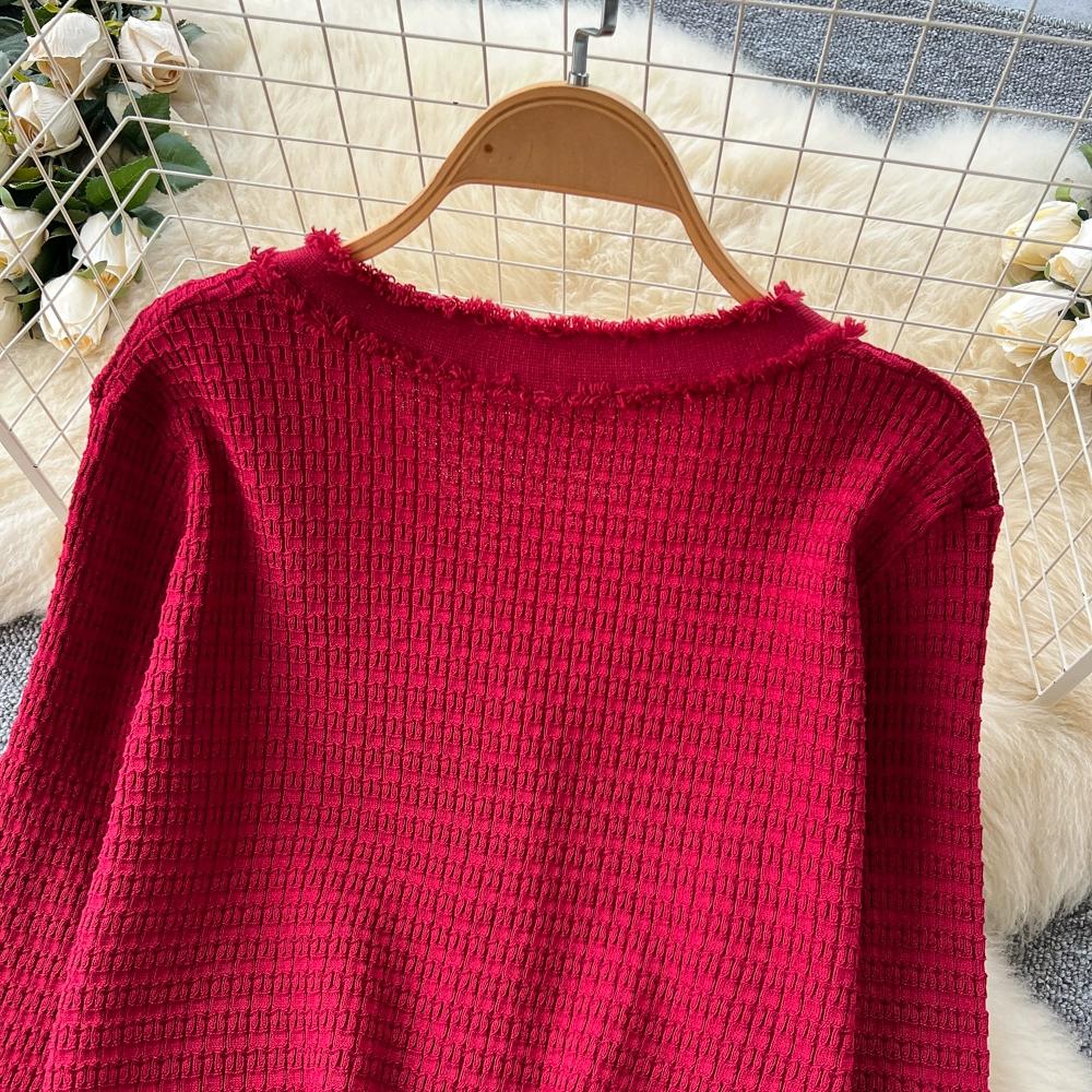 Осенне-зимний женский вязаный свитер, комплект из двух предметов, кардиган с V-образным вырезом и длинными рукавами и длинная миди юбка А-силуэта, наряды