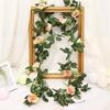 Rose Artificial 25m Leaf Garland Silk Flower Vine Ivy Wedding Garden Home Decor