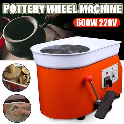 Электрический гончарный круг 600 Вт, 220 В, 25 см, инструмент для формирования керамики с педалью управления, керамика, художественное ремесло, форма для керамической глины