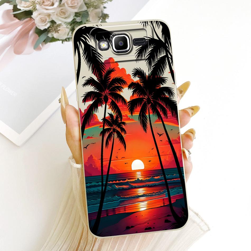 For Samsung Galaxy J2 Prime Grand Prime G530 G531F G532G Fashion Dusk Beach Painting Phone Case Soft Silicone Covers Bumpers