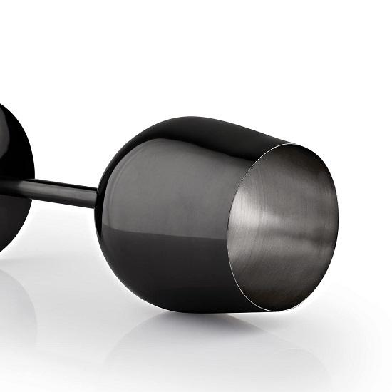 Бокалы для вина из нержавеющей стали, черные, никелированные, матовые, набор из 2 шт.