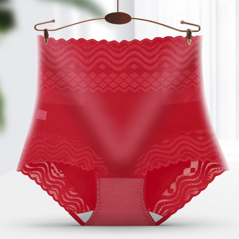 Lace Underwear for Women High Waist Body Shaping Antibacterial Cotton Crotch Plus Size Beautiful Sexy Triangle Panties