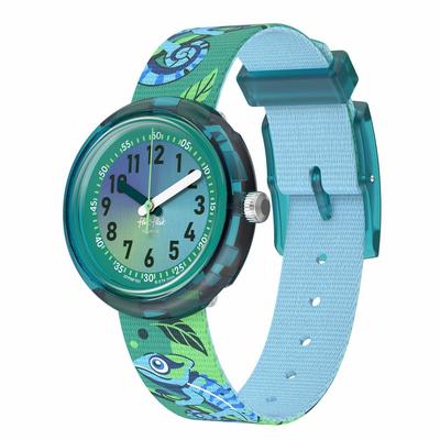 Swatch Flik Flak CAMO FRIENDS FPNP161 Зеленые часы для мальчиков